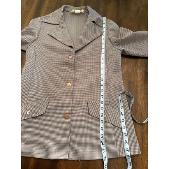 VINTAGE Women's Center Stage Herringbone Knit Blazer Jacket Size 12 - Picture 8 of 9